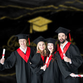 Aperturee - Einfache Linien Party Grad Cap Hintergrund für Foto